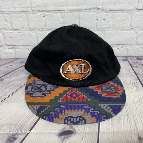 Vintage Hat Cap Strap Back Black AXL Embroidered Logo Adjustable KP Caps Casual - Picture 5 of 8